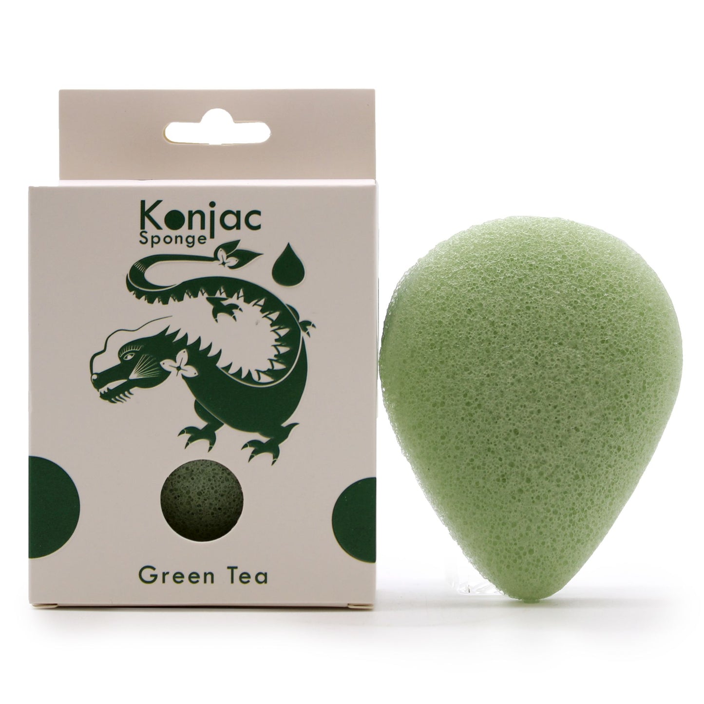 Teardrop Konjac Sponge - Green Tea - Protective | Auro & Co