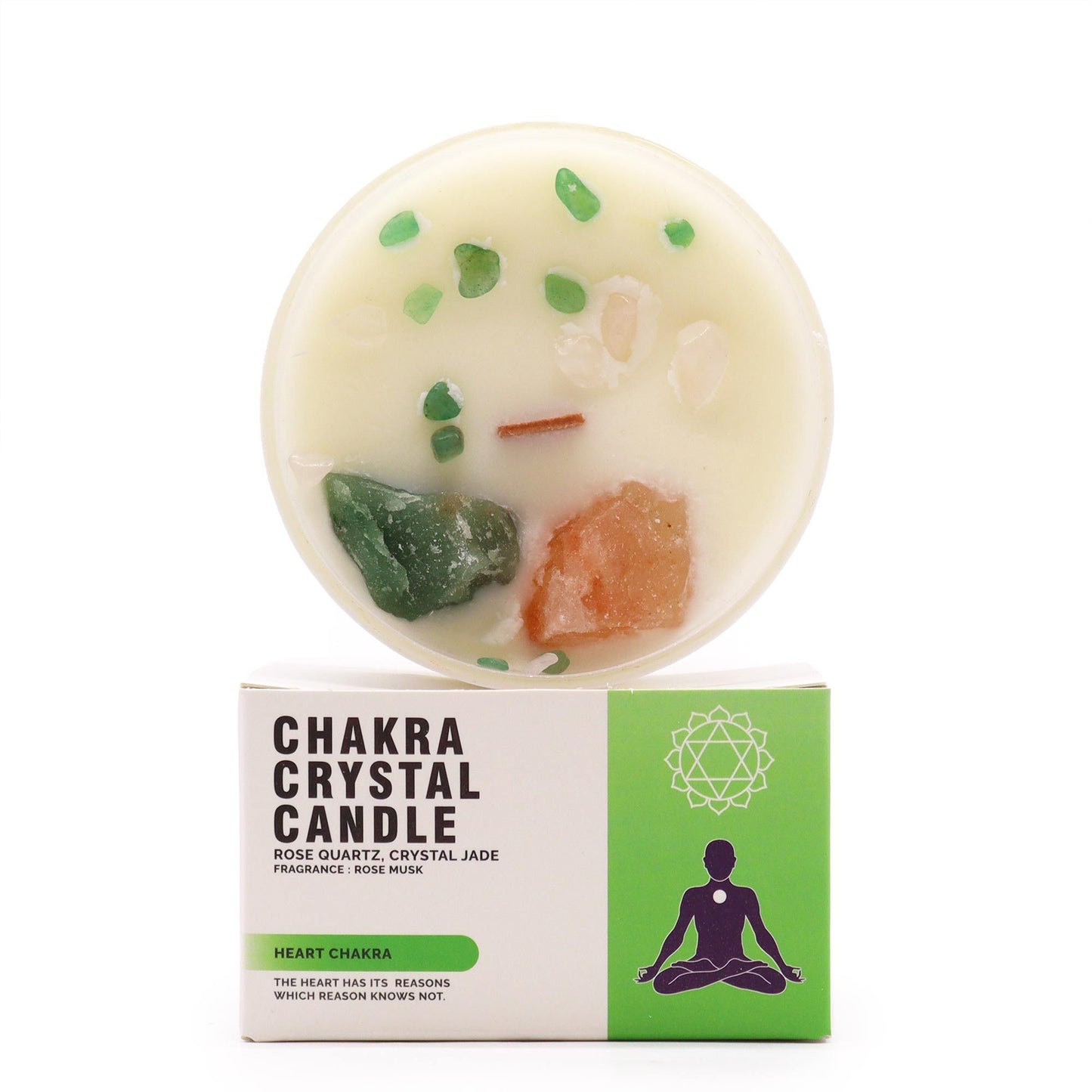 Heart Chakra Crystal Candle  - Love & Harmony