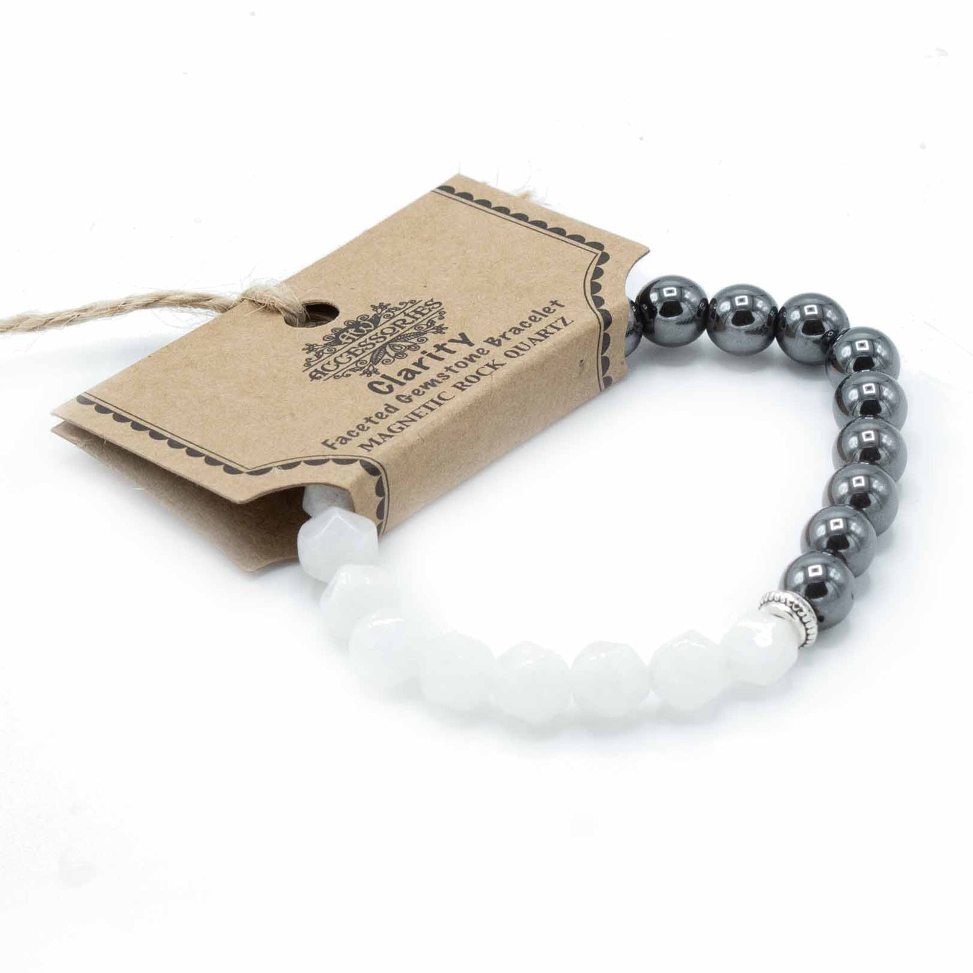 Faceted Gemstone Bracelet - Magnetic Rock Quartz | Auro & Co