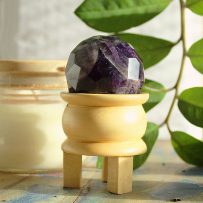 Gemstone Faceted Healing Ball & Stand - Amethyst – lifestyle shot