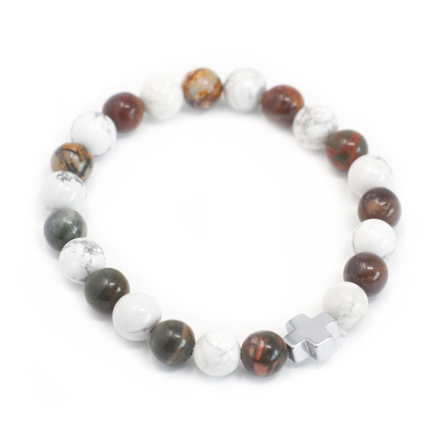 Set of 2 Gemstones Friendship Bracelets - Peace - Picasso Jasper & White Howlite – product image 9
