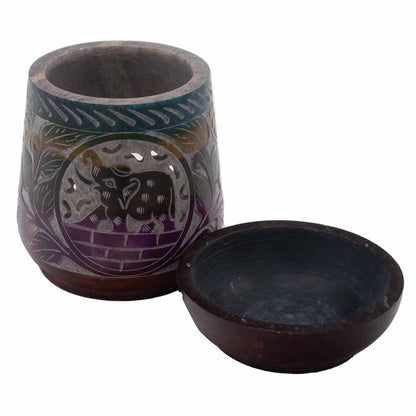 Elephant Soapstone Oil Burner, Five Colours, Large, 13 x 10cm