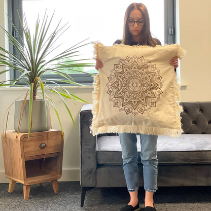 Lotus Mandala  Cushion Cover - 60x60cm - bronze