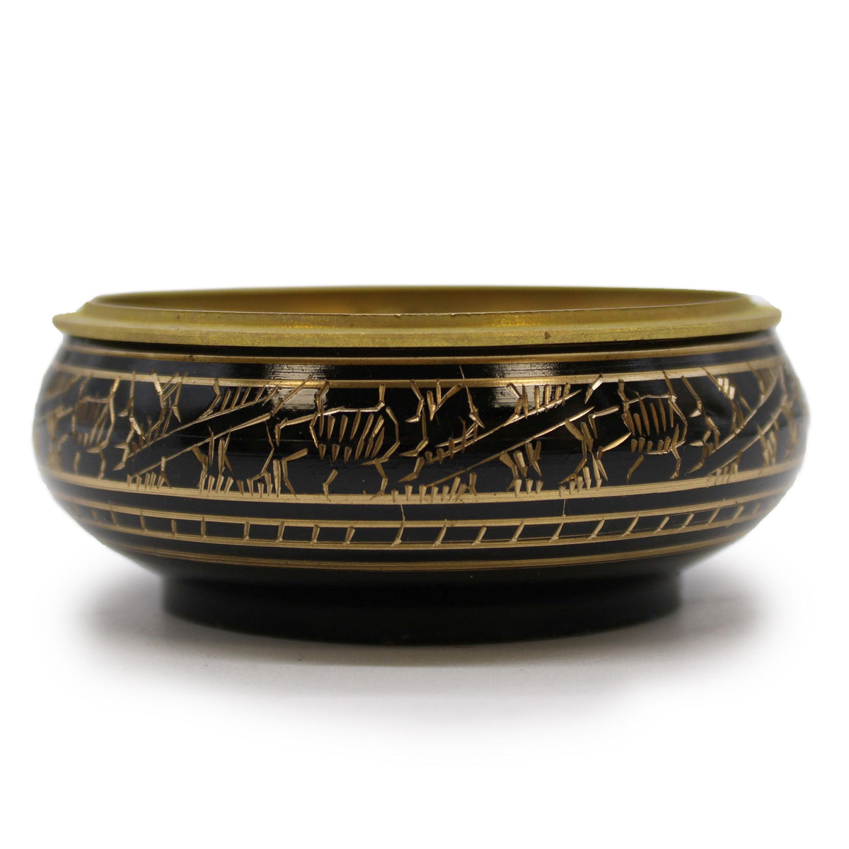 Charcoal Incense Jar - Carved Brass, 3.5cm