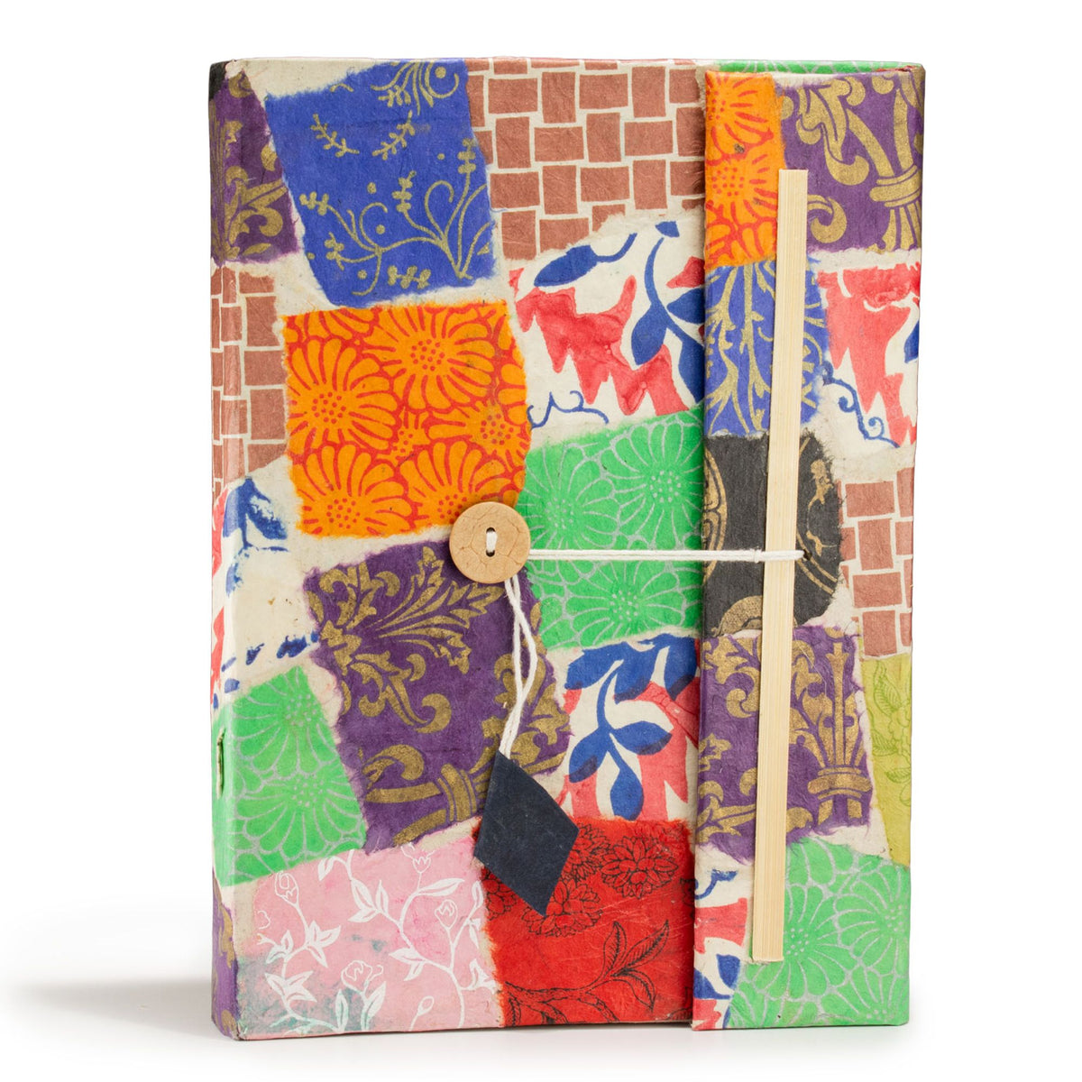 Multi Colour Lokta Patchwork Notebook, Large