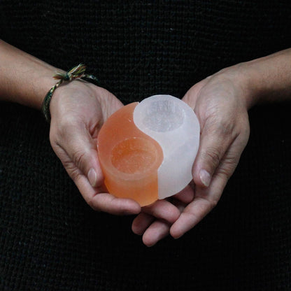 Selenite Ying Yang Candle Holder – product image 5
