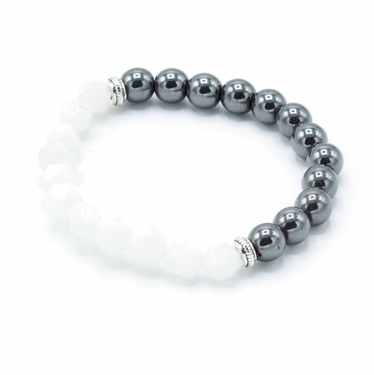 Faceted Gemstone Bracelet - Magnetic Rock Quartz – detail view