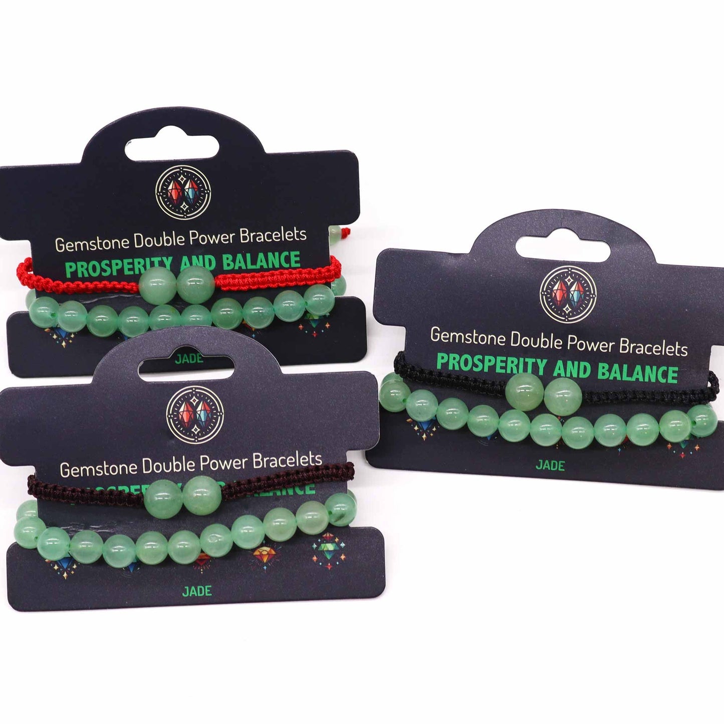 Gemstone Double Power Bracelets- Jade – detail view