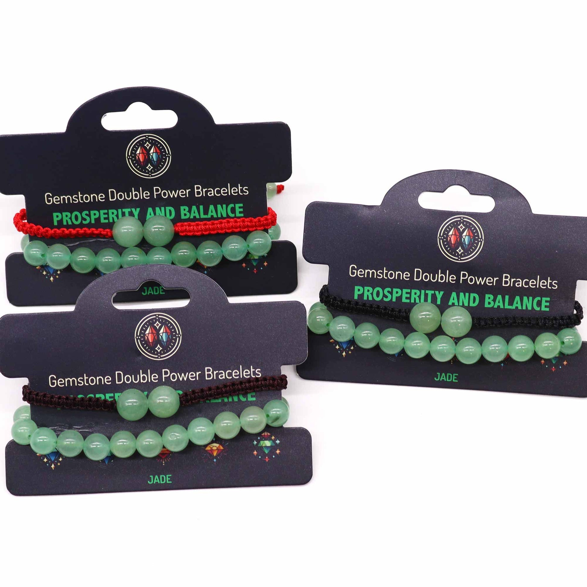 Gemstone Double Power Bracelets- Jade – detail view