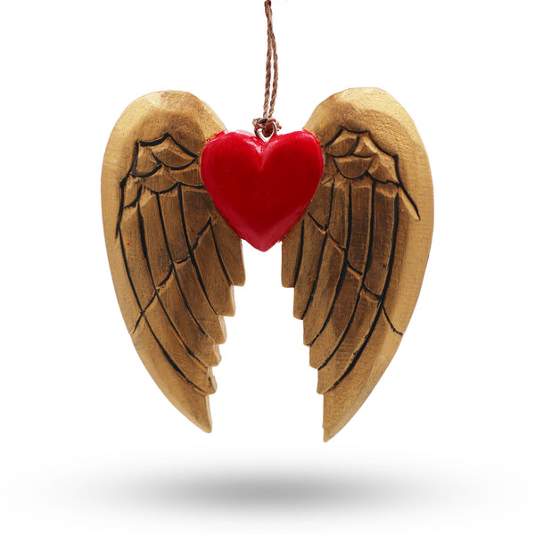Gold Xmas Angel Wing & Heart - black detail | Auro & Co