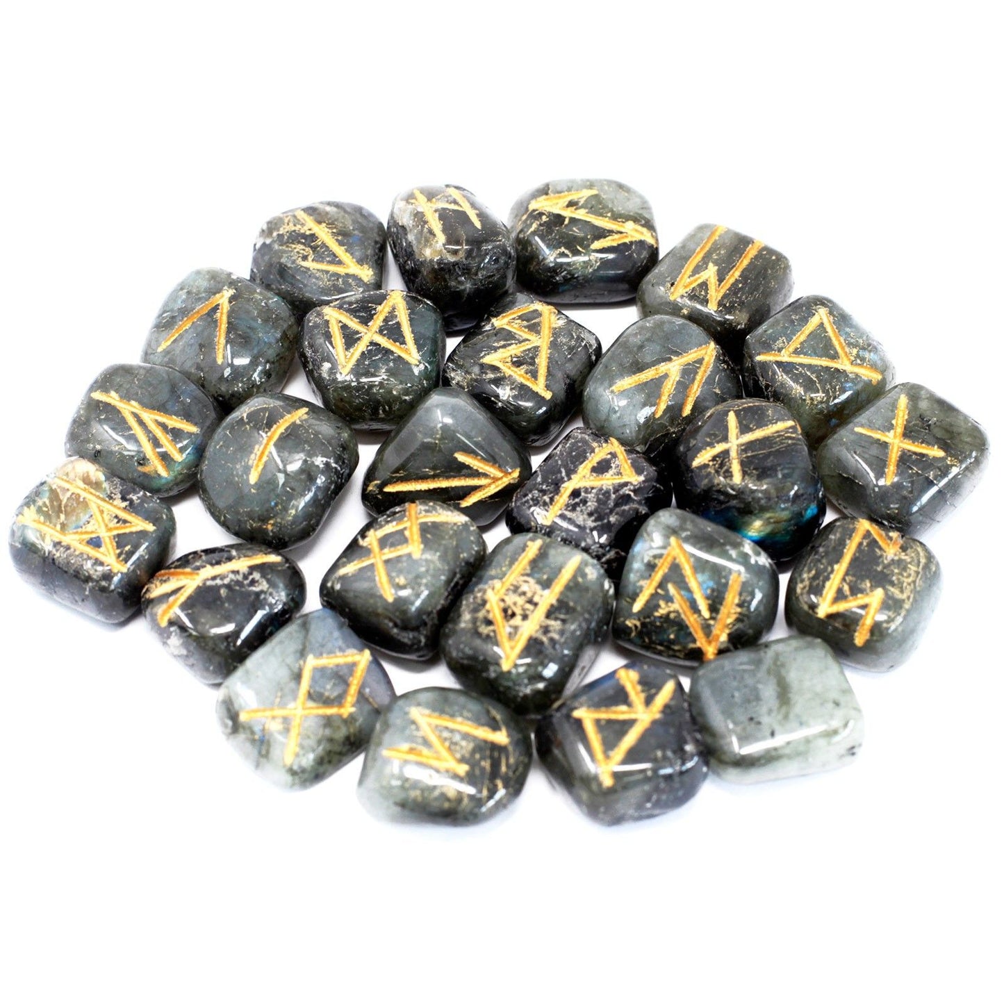 Runes Stone Set in Pouch - Labradorite | Auro & Co