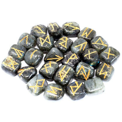 Runes Stone Set in Pouch - Labradorite | Auro & Co