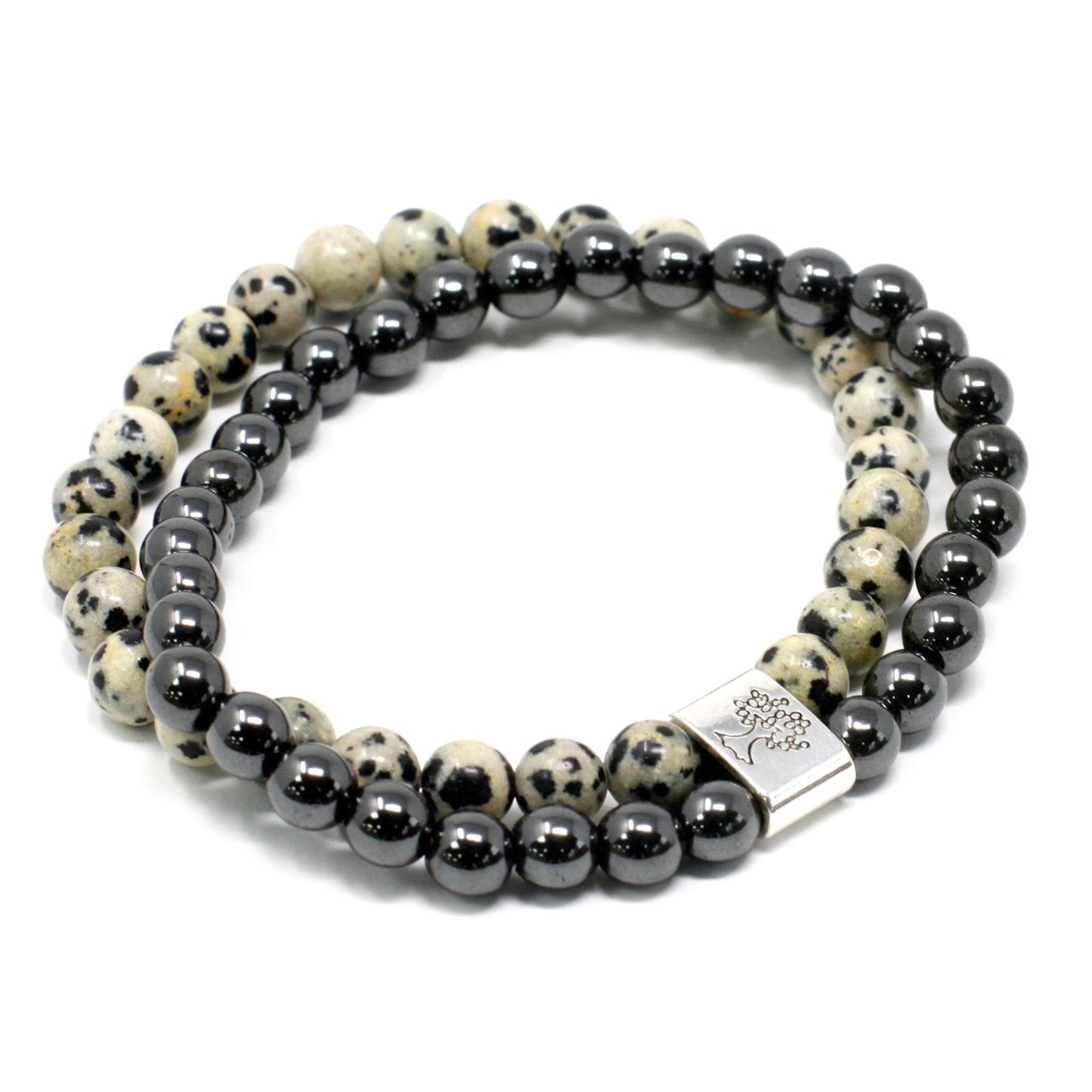 Magnetic Gemstone Bracelet - Dalmation Jasper – detail view