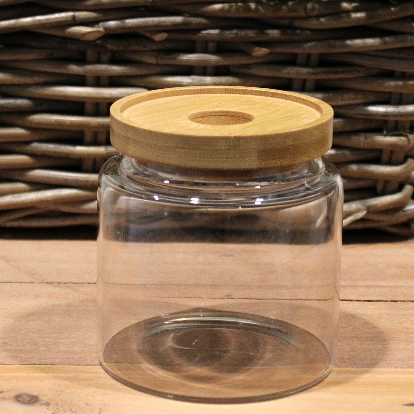Minimalist Bamboo Seal Storage Jar – 10cm