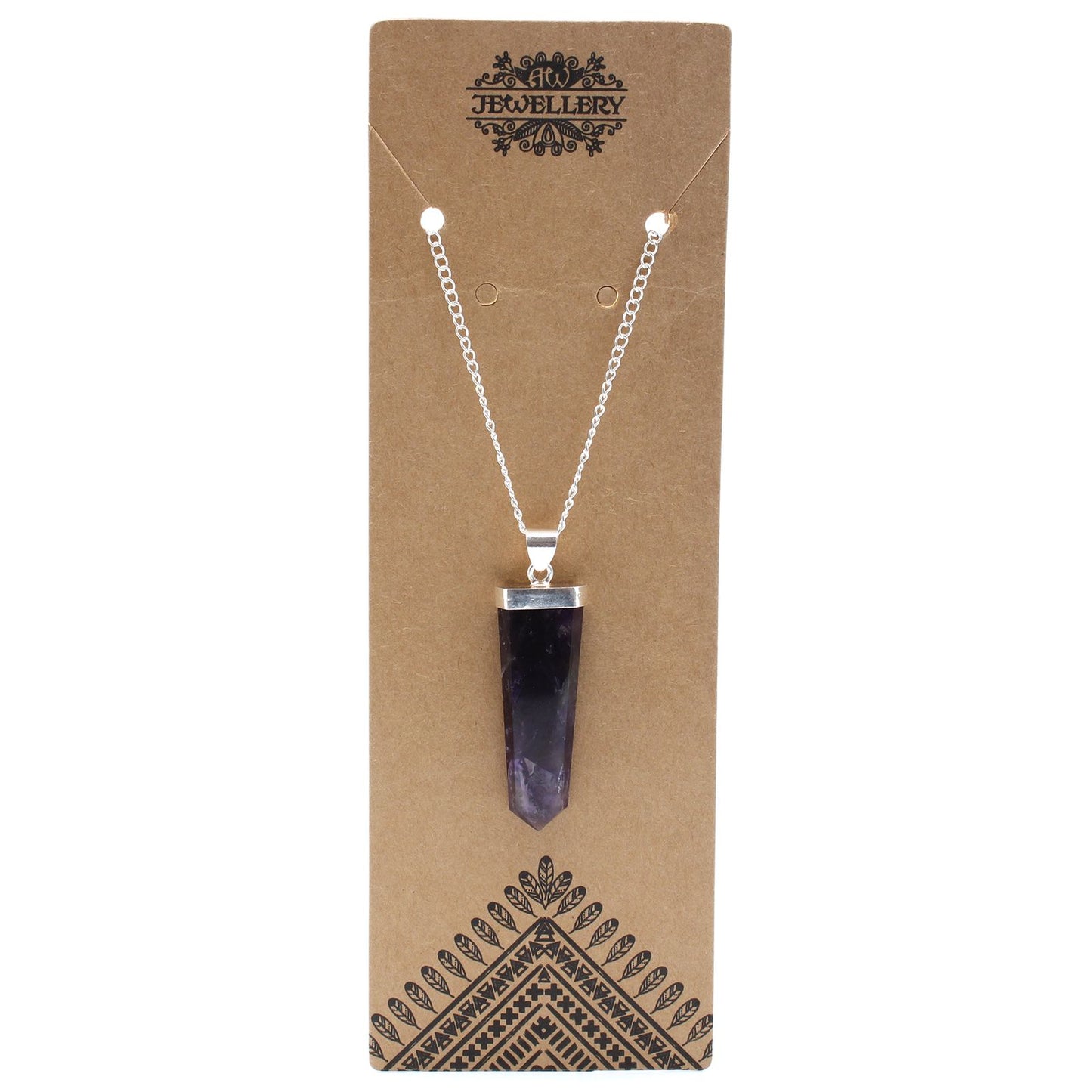 Gemstone Flat Pencil Pendant - Amethyst – lifestyle shot