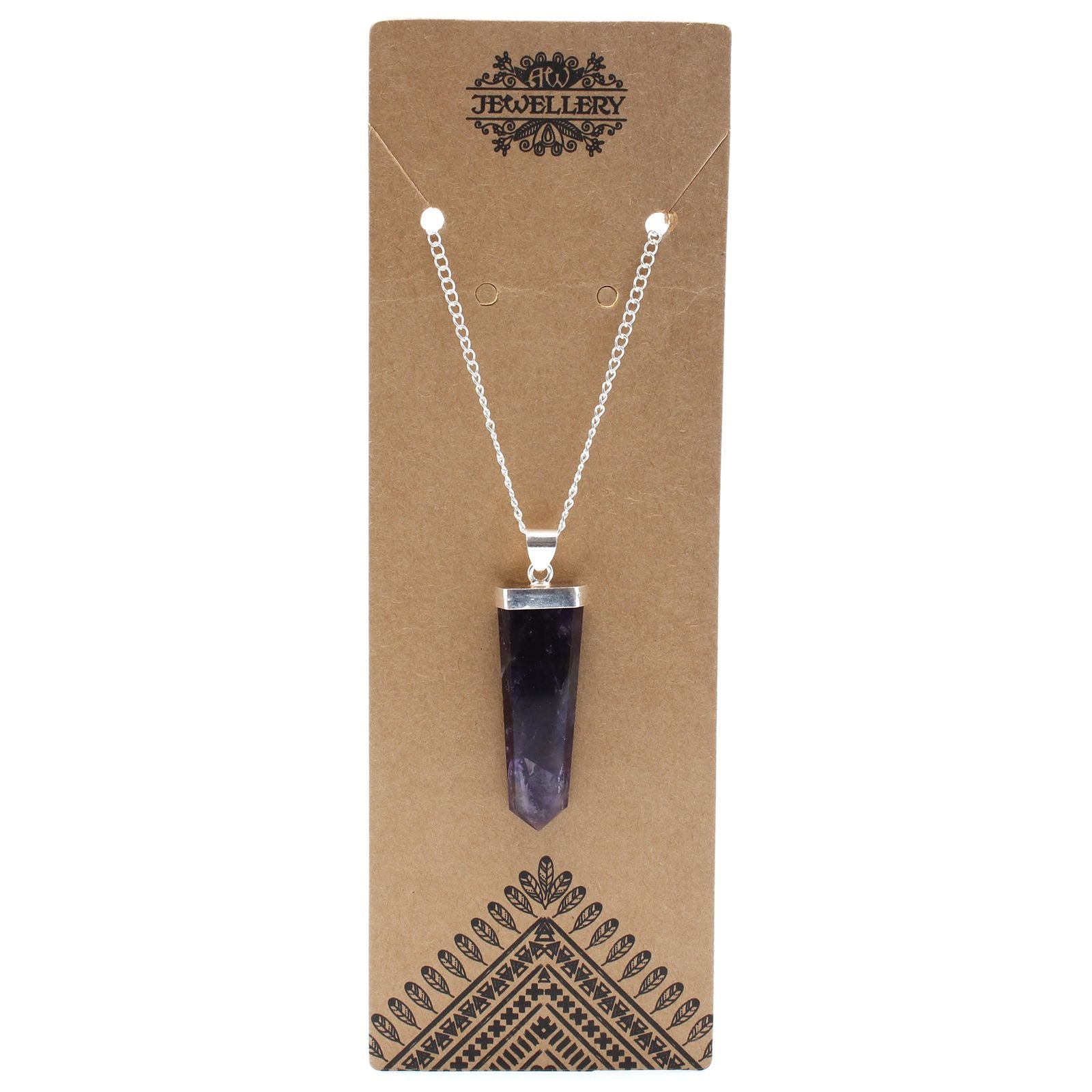 Gemstone Flat Pencil Pendant - Amethyst – lifestyle shot