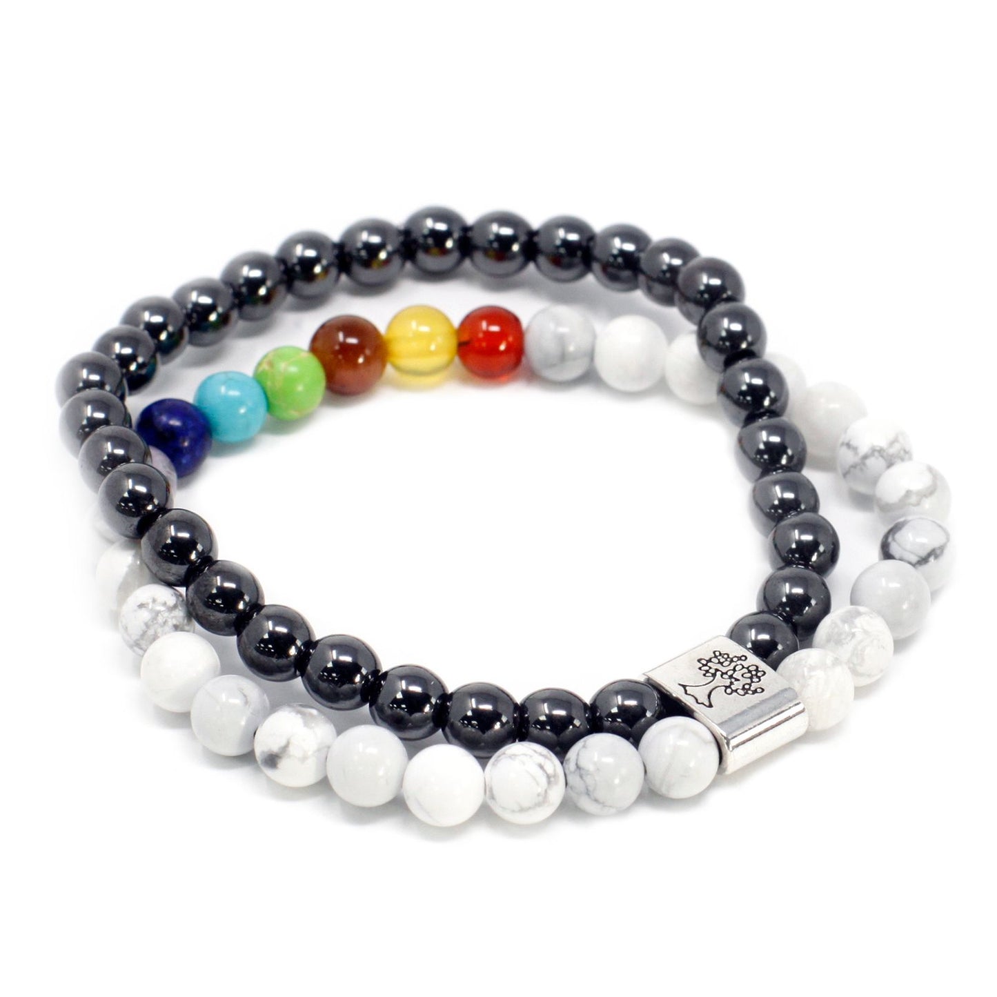 Magnetic Gemstone Bracelet - White Howlite Chakra – lifestyle shot