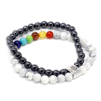 Magnetic Gemstone Bracelet - White Howlite Chakra – lifestyle shot