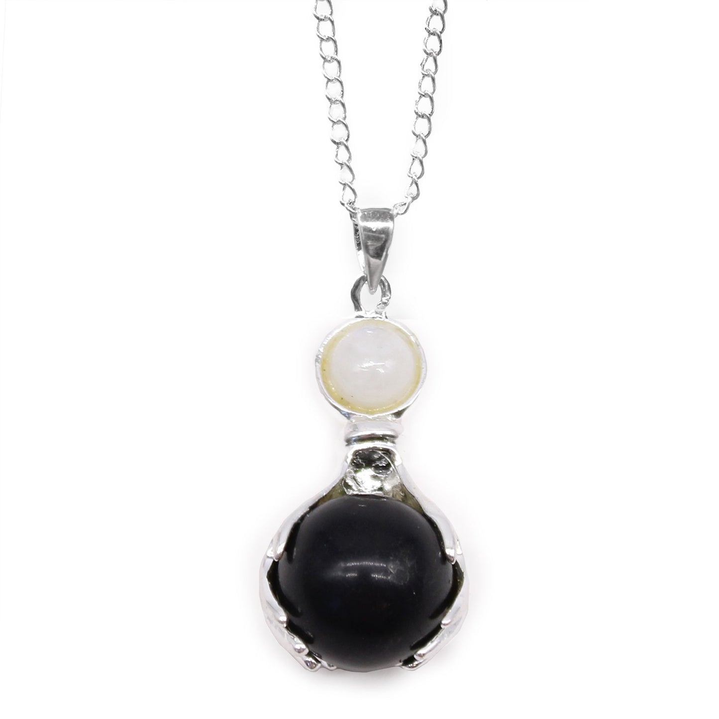 Gemstone Healing Hands Pendant - Black Agate | Auro & Co