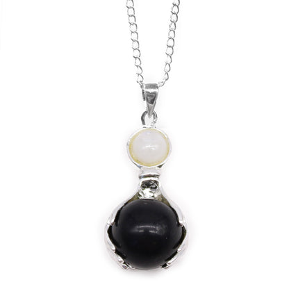 Gemstone Healing Hands Pendant - Black Agate | Auro & Co