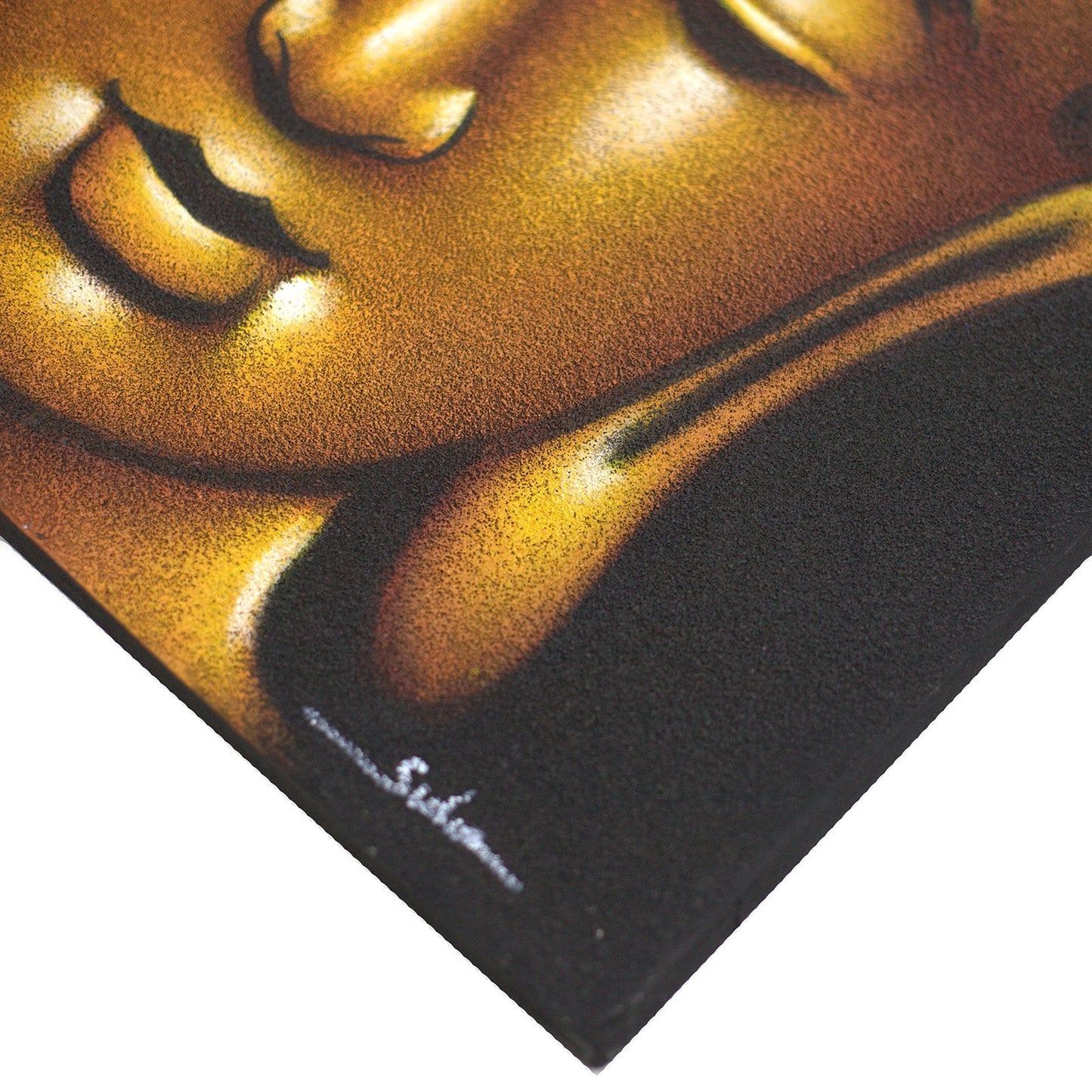 Buddha Painting - Gold Sand Finish – detail view