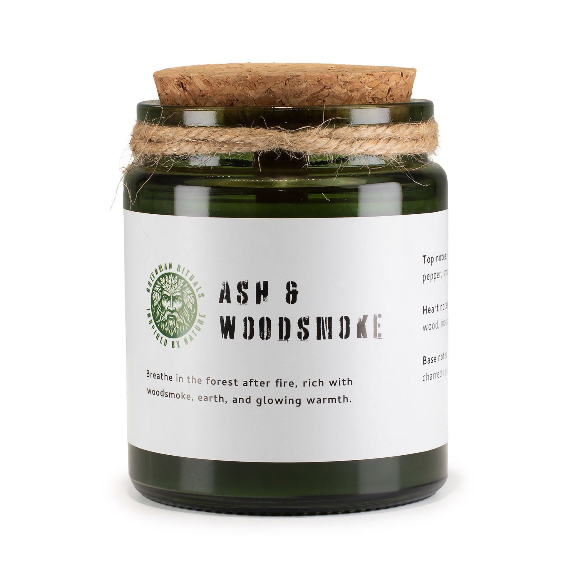 Greenman Woodwick Soy Candle - Ash & Woodsmoke | Auro & Co