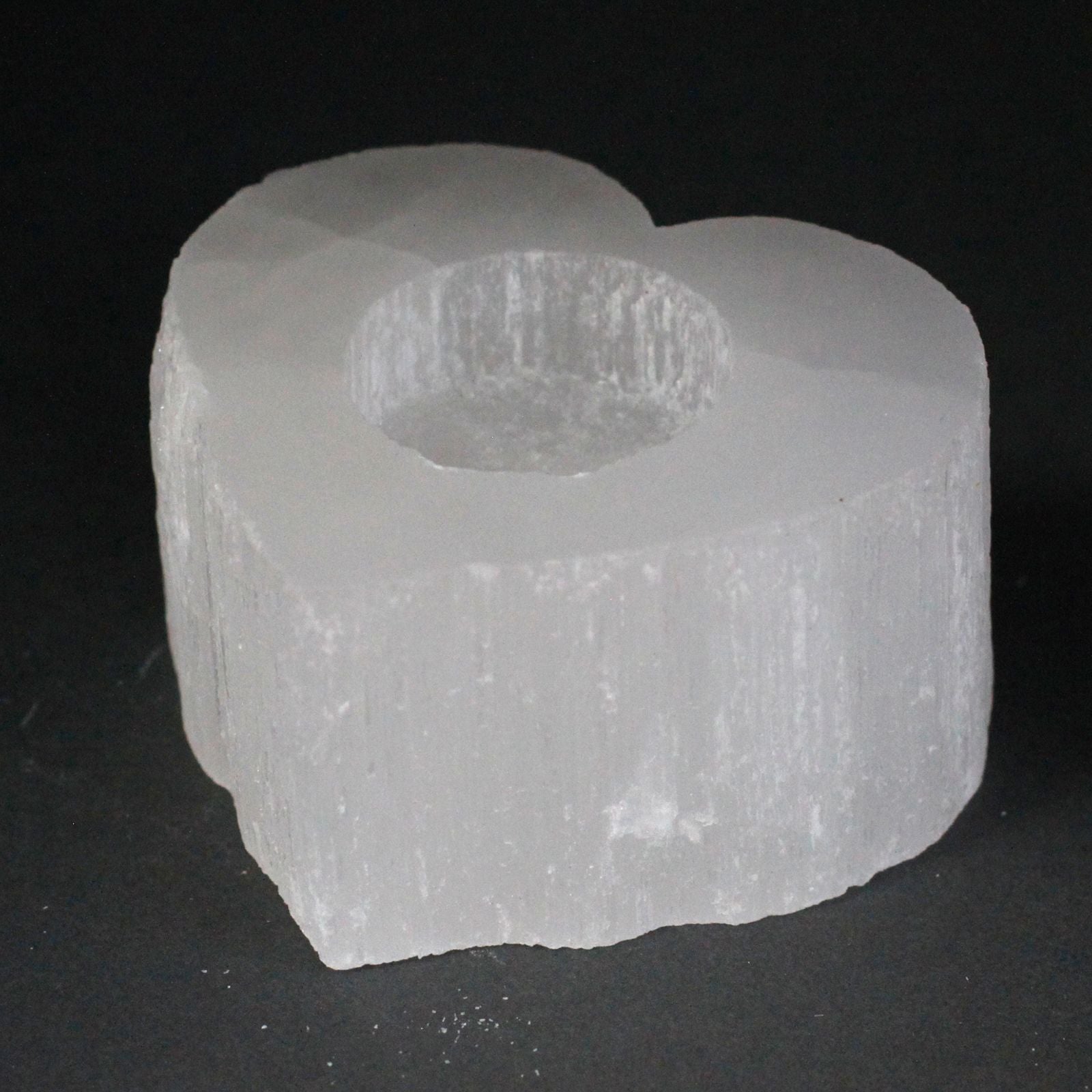 Selenite Heart Candle Holder | Auro & Co