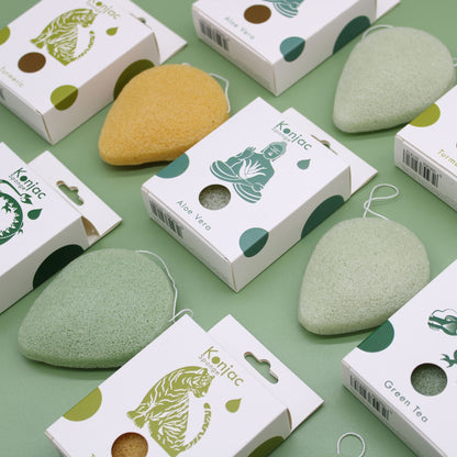Teardrop Konjac Sponge - Green Tea - Protective – product image 5