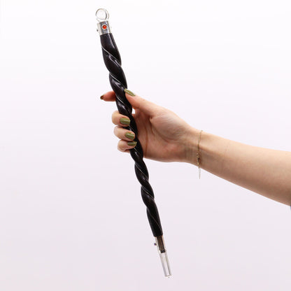 Extra Large Twisted Wood and Rock Quartz Wand – detail view