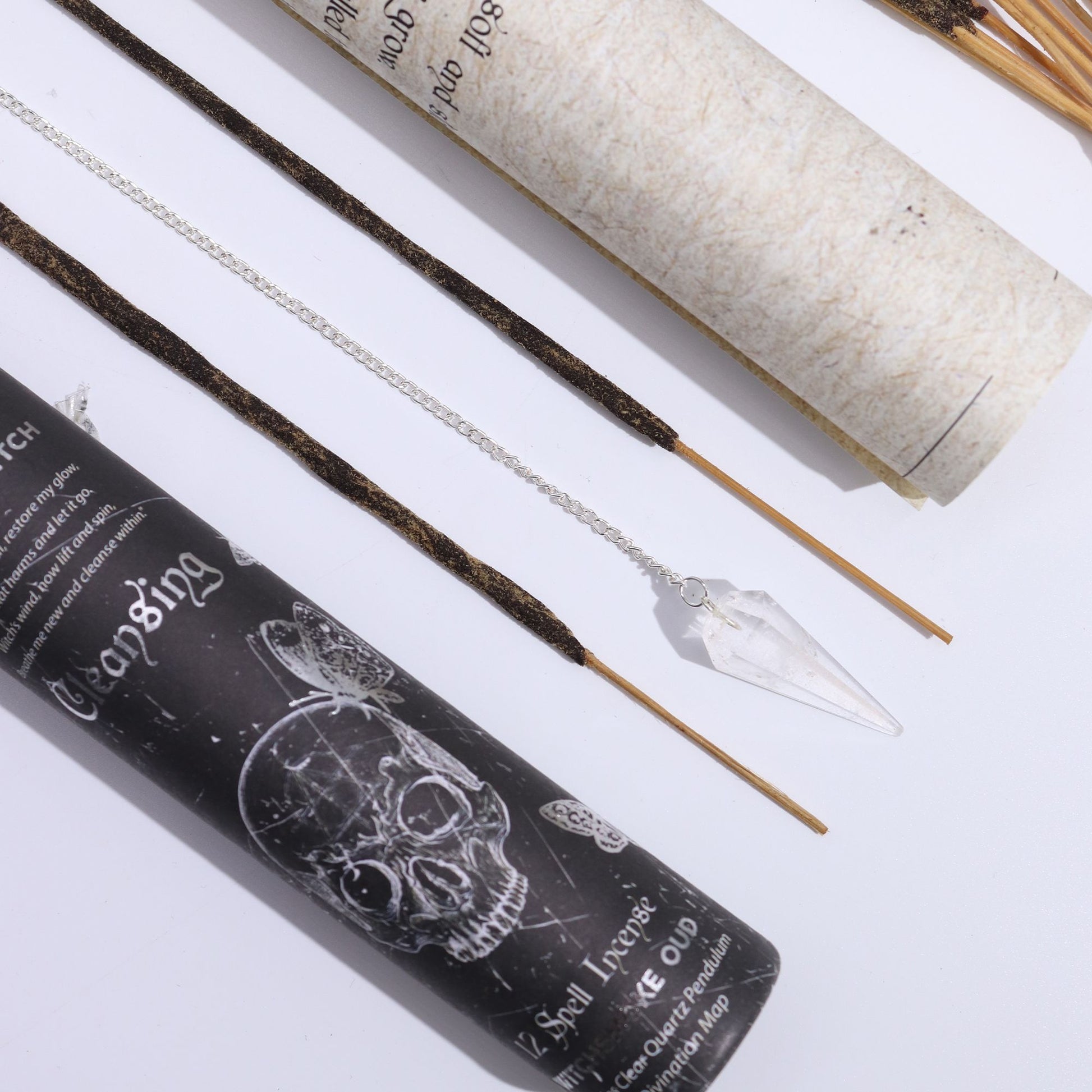 Ancient Witch Spell Incense – Cleansing (Rock Crystal Pendulum Set) – product image 10