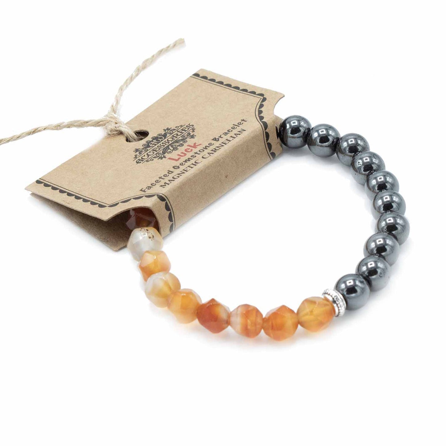 Faceted Gemstone Bracelet - Magnetic Carnelian | Auro & Co