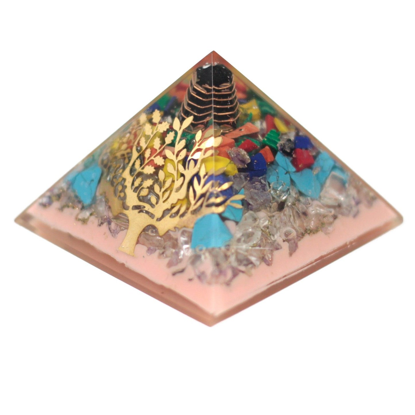 Lrg Organite Pyramid 70mm - Tree（earth base) | Auro & Co