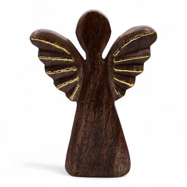 Large Mango Wood Angel - Gold Decor | Auro & Co