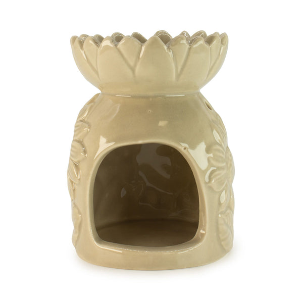 Ceramic Sunflower Oil Burner - Pastel Beige | Auro & Co