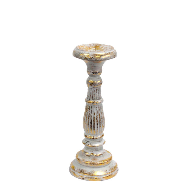 Small Candle Stand - White Gold | Auro & Co