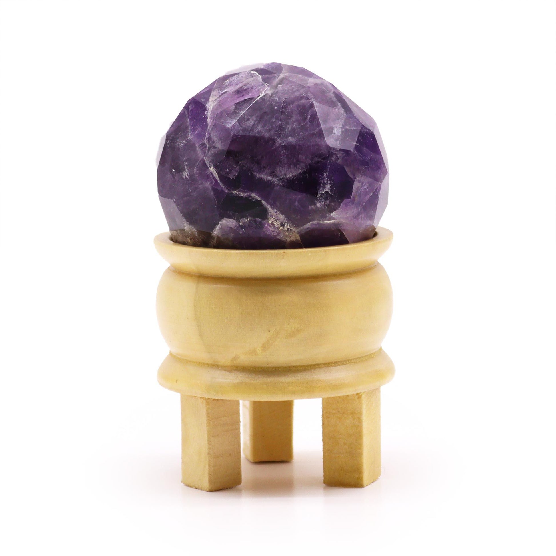 Gemstone Faceted Healing Ball & Stand - Amethyst | Auro & Co