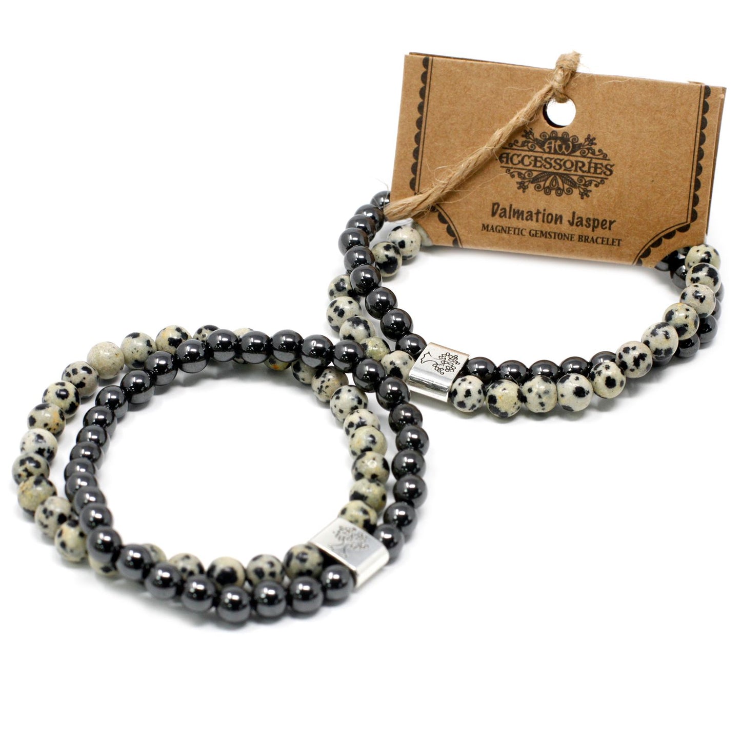 Magnetic Gemstone Bracelet - Dalmation Jasper – lifestyle shot