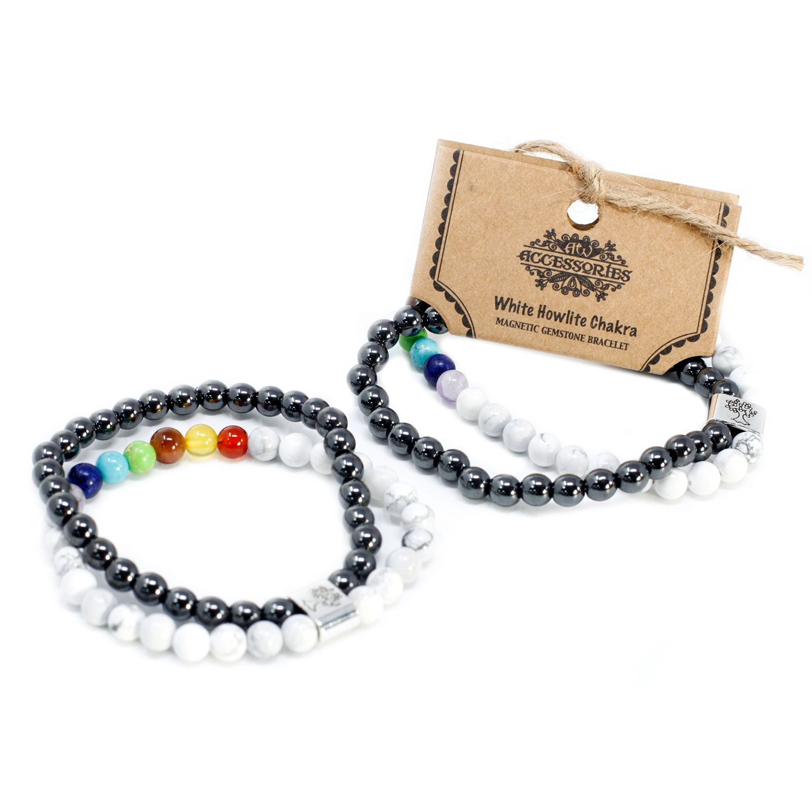 Magnetic Gemstone Bracelet - White Howlite Chakra | Auro & Co