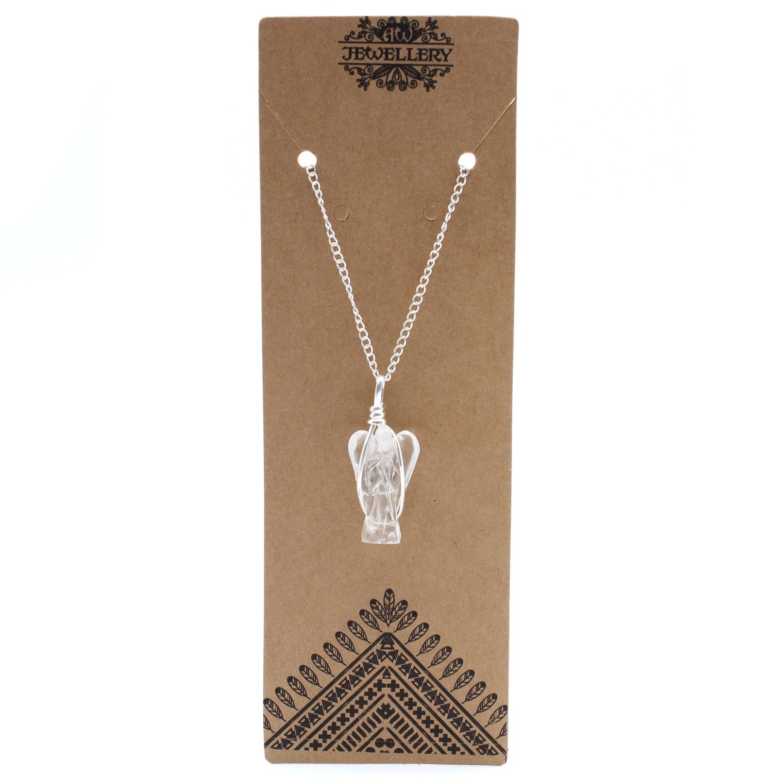 Gemstone Guardian Angel Pendant - Rock Quartz – product image 6