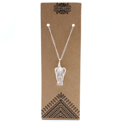 Gemstone Guardian Angel Pendant - Rock Quartz – product image 6