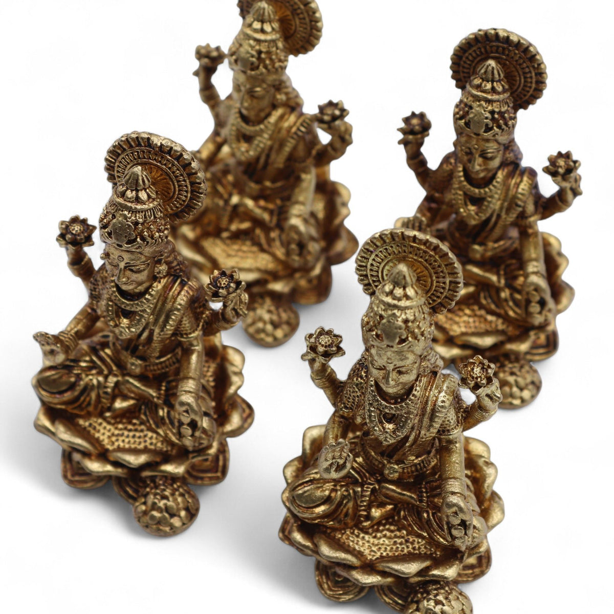 Lakshmi Brass Miniature Figure, Large, 5.5cm