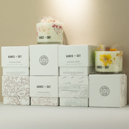 Agnes + Cat Botanical Soy Wax Candle - Roses of Sawrey – packaging