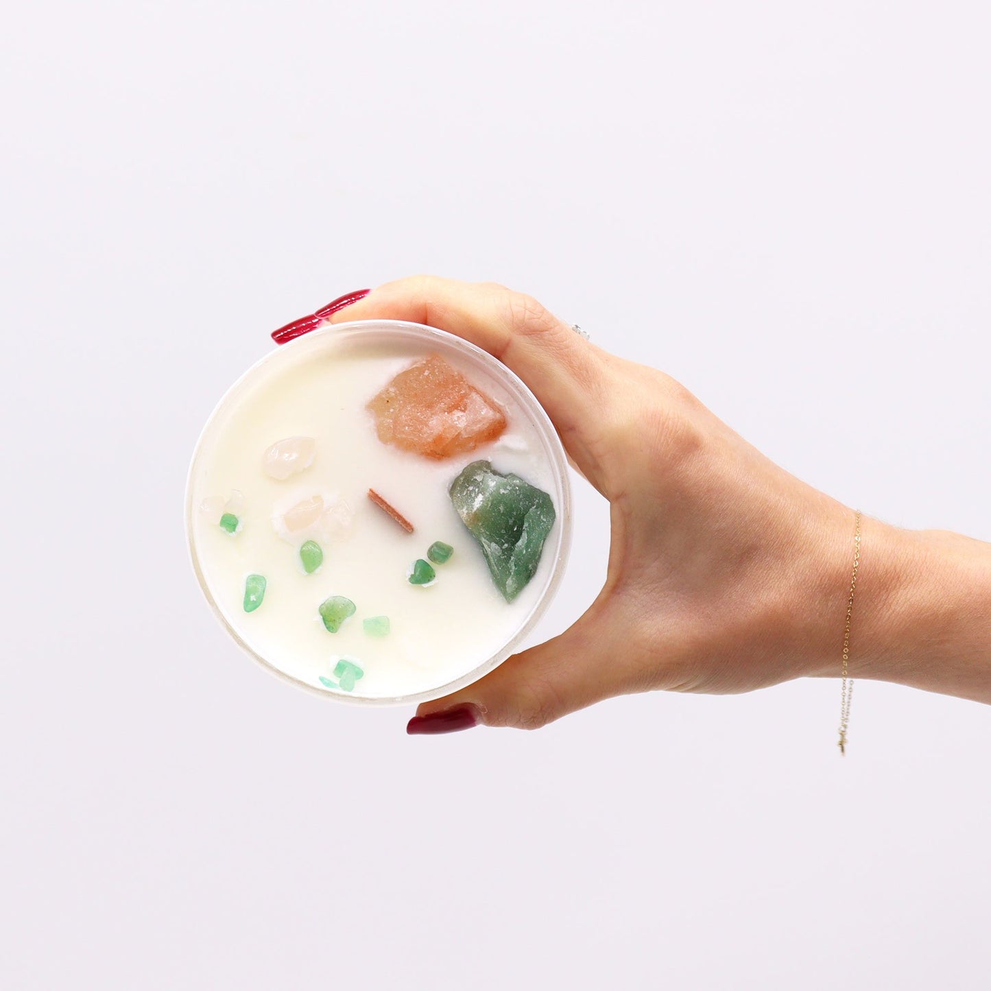 Heart Chakra Crystal Candle  - Love & Harmony