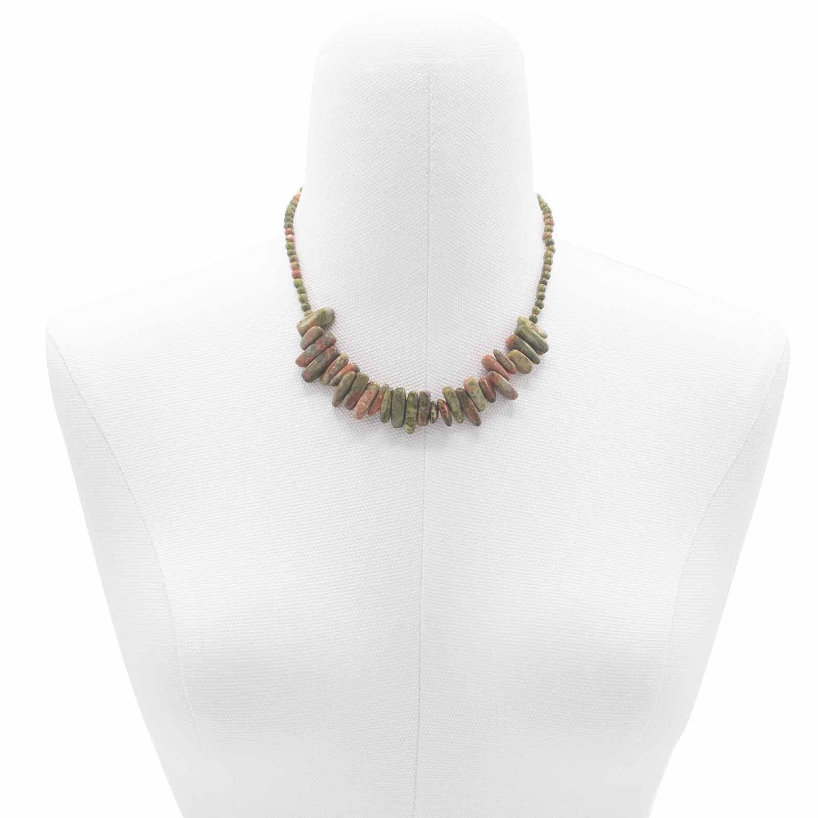 Longstone Gem Necklace - Unakite – detail view