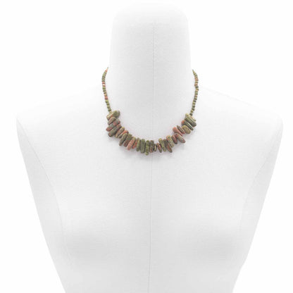 Longstone Gem Necklace - Unakite – detail view