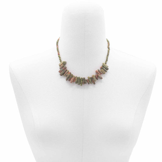Longstone Gem Necklace - Unakite – detail view