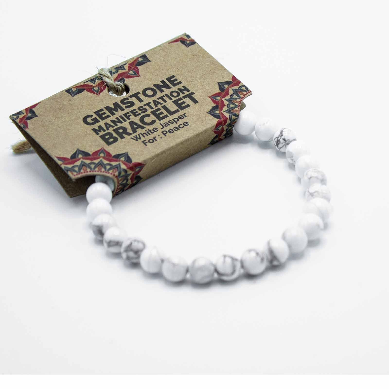 Gemstone Manifestation Bracelet - White Jasper - Peace | Auro & Co