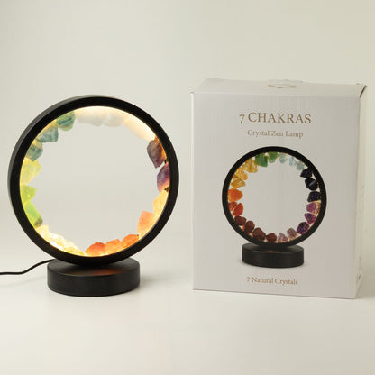 7 Chakra Gemstone Halo Lamp, 7 Gemstones