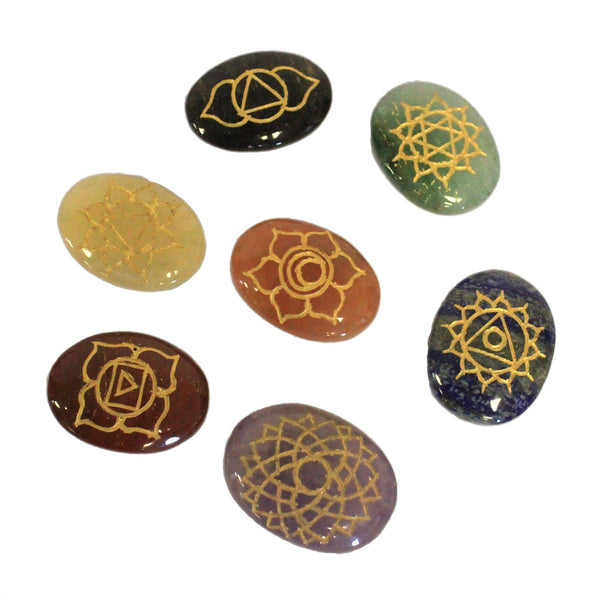 Lrg Stones Chakra Set ( oval shape ) | Auro & Co
