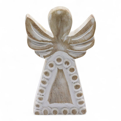 Mango Wood Angel - Whitewash | Auro & Co